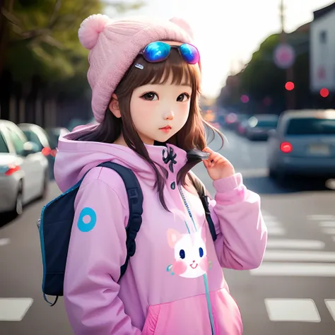 kawaii　girl with　Cool