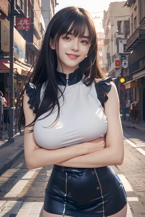 girl in a short skirt posing for a picture in a city, attractive girl, hyper realistic, seductive girl, girl in real life, photorealistic anime, realistic 3 d style, beautiful alluring woman, hinata hyuga, beautiful girl, realistic anime, beautiful woman, ...