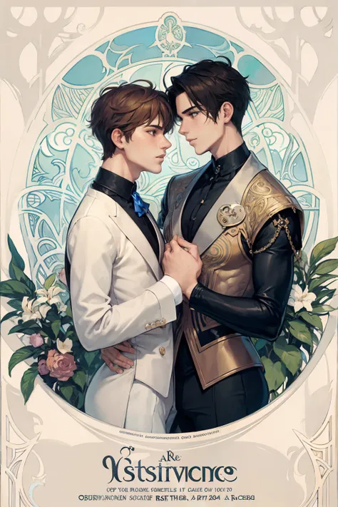 gay male relationship,art nouveau