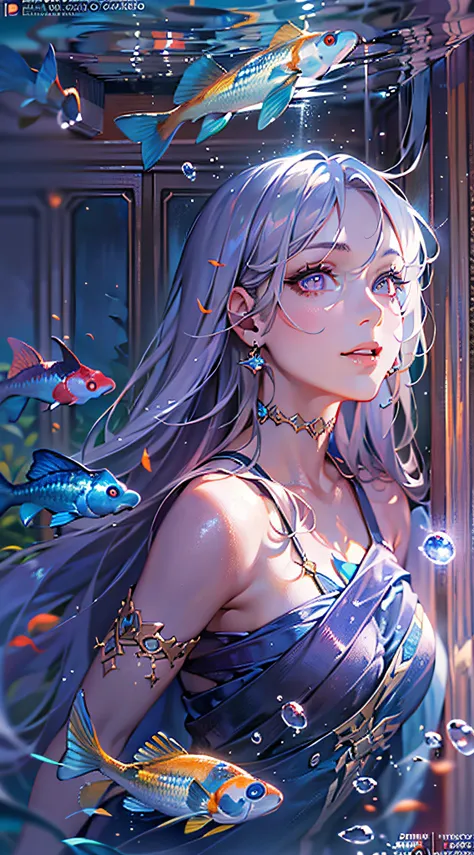 best quality, masterpiece, (realistic:1.2), 1 girl, detailed face, beautiful eyes, [(Transparent background:1.5)::5],(((masterpiece))),(((best quality))),(((extremely detailed))),illustration, 1girl,solo,mysterious,vivid color, shiny, underwater transparen...