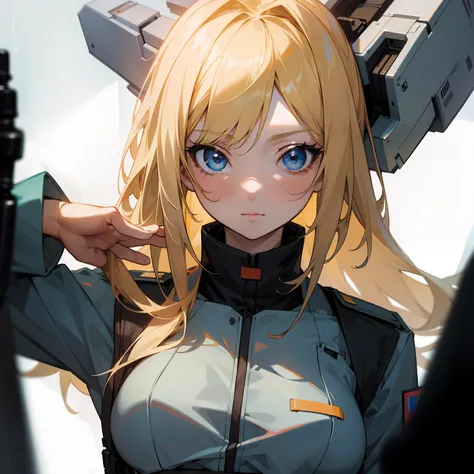 (masterpiece), 1girl, blonde, skirm face, suit, uniform, high resolution, anime