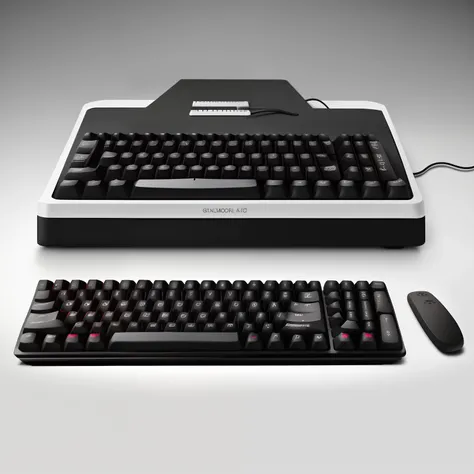 Portable black mechanical keyboard，There are many keys on a white background