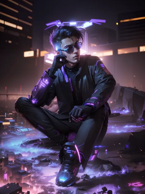 Change background cyberpunk  handsome  boy . realistic face.