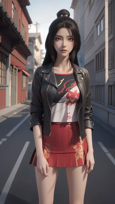 anime - style image of a woman in a short skirt and jacket, Smooth anime CG art, made with anime painter studio, Realistic anime 3 D style, photorealistic anime girl rendering, drawn in anime painter studio, Photorealistic anime, anime styled 3d, 3 d anime...