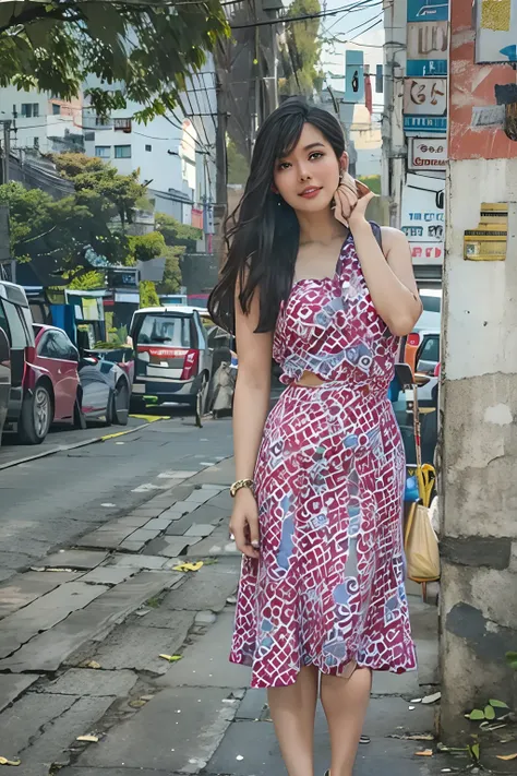 a girl well dress in yangon city road