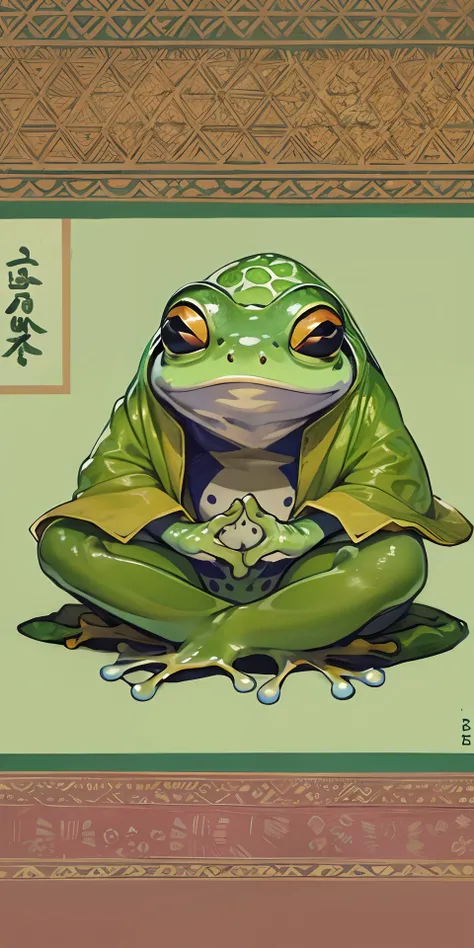 monk frog meditates