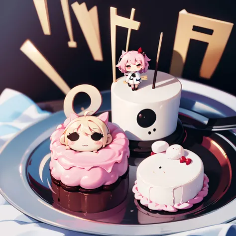 Cake in the shape of a chibi character,