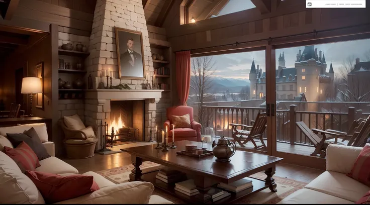 Fireplace Ambience with overlooking the Castle