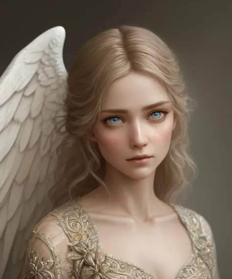 humble angel, fog, fantasy, ultra wide shot,  photorealistic,  eyes,  (pixarstyle:1.2), helene knoop,  pupils, hypermaximalised,...