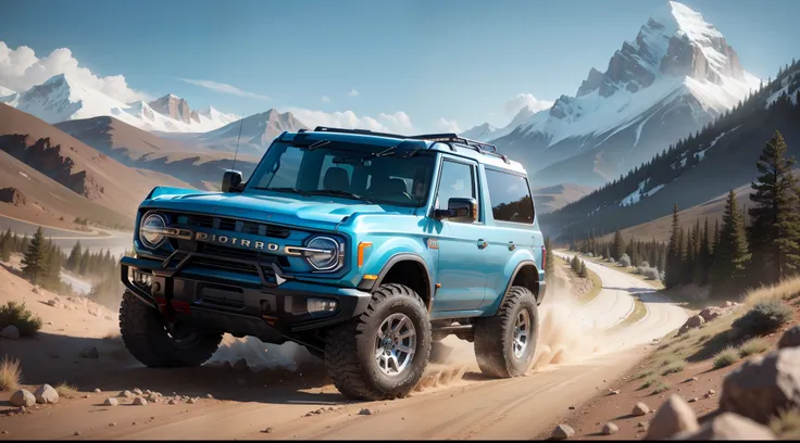 ford bronco driving on mountain roads