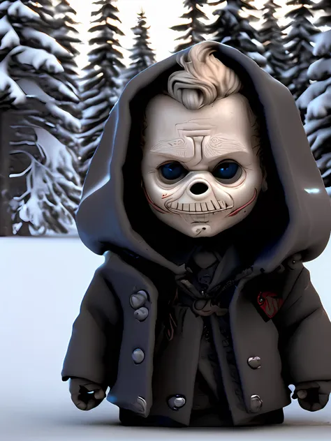 corey taylor's cinematic shot of snow apocalypse slipknot cute realistic, cercado por fogo, sem costura, epic, cinemactic, detal...