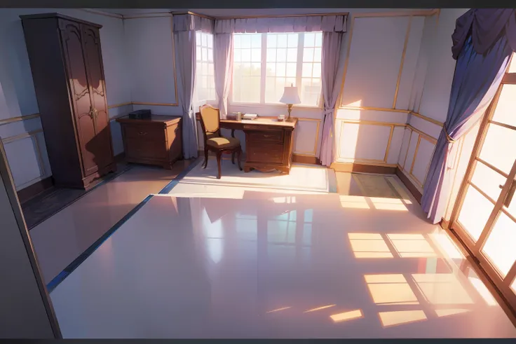 A room, professional, elegant, anime style