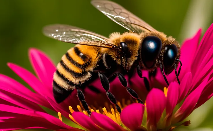 macro shot of a bee, shot with Nikon Z7 II and Nikon NIKKOR Z 105mm f/2.8 VR S lens