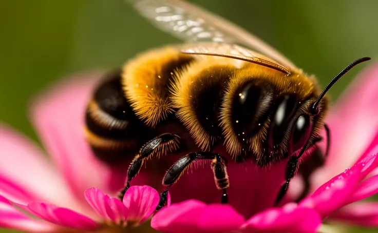 macro shot of a bee, shot with Nikon Z7 II and Nikon NIKKOR Z 105mm f/2.8 VR S lens