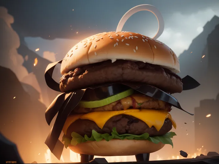 Very Angry Holstein Cow with a Large Burger body, digital painting, digital illustration, extreme detail, digital art, 4k, ultra hd, trending on artstation, peter mohrbacher, oversimplification, overexaggerated features, rendered in blender, bokeh, deep de...