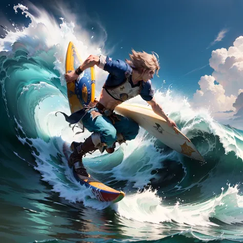 Zidane de Final Fantasy 9 surfando