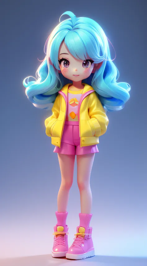 a super cute girl, full body, dreamy cute hair accessoriesPopmart Blind Box, IP design, clean and bright background3D rendering, OC rendering, 8k, soft focus, fine Glossysuper detail --ar 3:6 50 --q 2 --niji 5 --style expressive --s 2