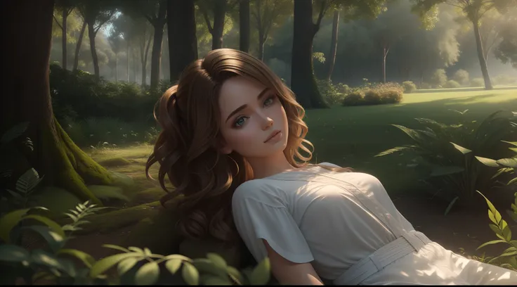 um anjo com asas e um cabelo longo no jardim do endem imagem ultra realista 8k sem nudez