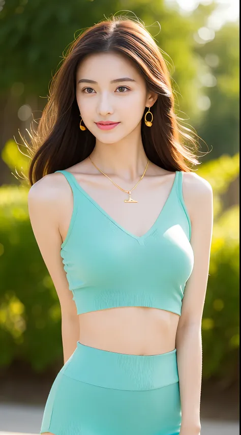 She has bright and reverent eyes，The eyebrows are slender and elegant，The slightly curved eyebrow shape exudes confidence and charm。Her nose is small and three-dimensional，It matches the shape of her face perfectly。Her lips were rosy and plump，The slightly...