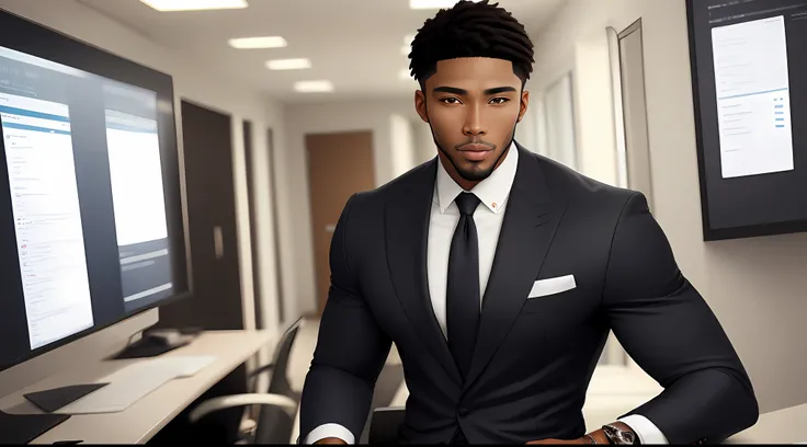 A wealthy  black handsome businessman