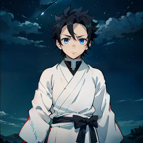 the anime, (best quality), ((1 adult boy)), (((male focus))), ((muscled body)), akaza (hakuji) ab: kimetsu no yaiba, stands, loo...