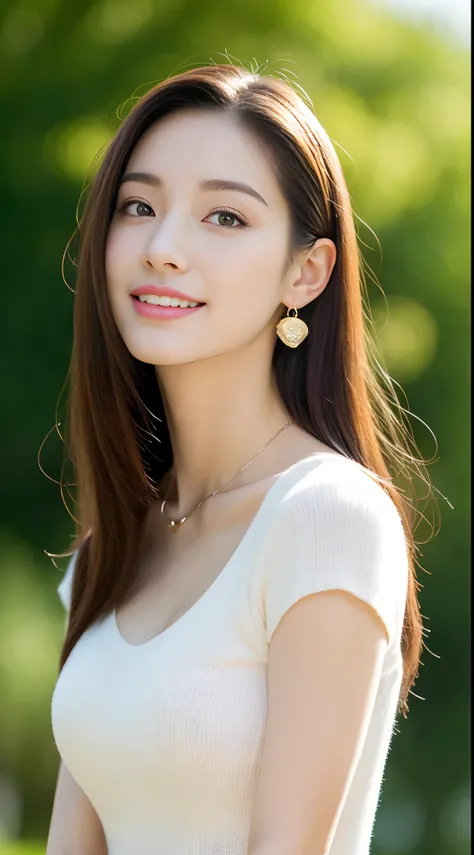 She has bright and reverent eyes，The eyebrows are slender and elegant，The slightly curved eyebrow shape exudes confidence and charm。Her nose is small and three-dimensional，It matches the shape of her face perfectly。Her lips were rosy and plump，The slightly...