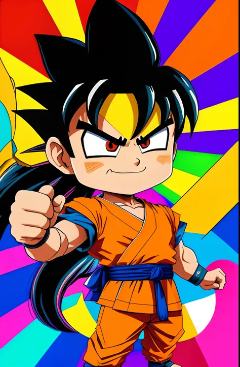 ( SON GOKU),  Eduardo Kobra ,Romero Brito,The Filling Twins ,multidimensional geometric wall PORTRAIT, arte, Chibi,
Yang08k, lindo, Colouring,
Primary works, qualidade superior, melhor qualidade, Arte Oficial, Beautiful and Aesthetic, 64 mil),  Eduardo Kob...