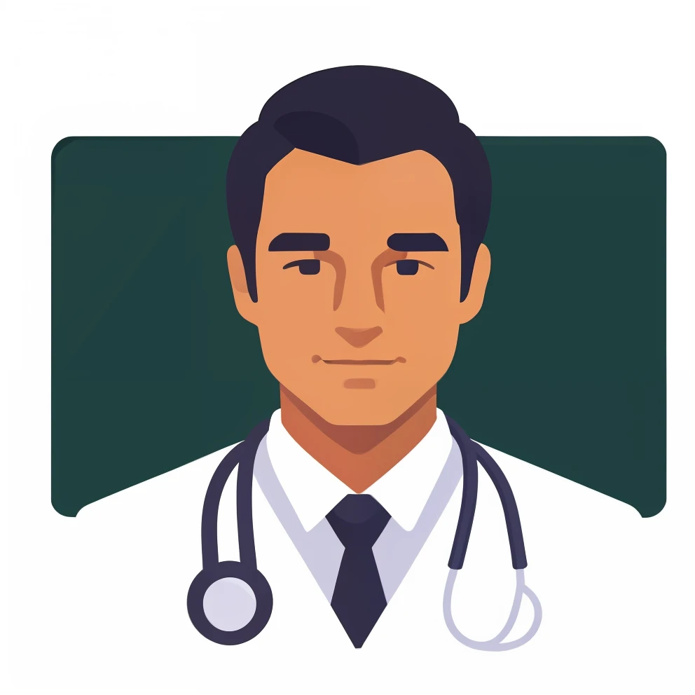 coloredic0n icon，A male doctor，There is a blackboard on the back