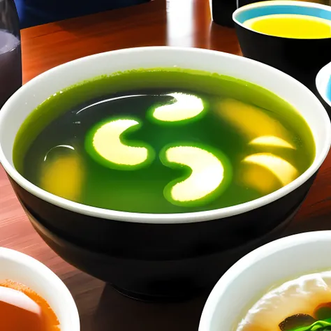 A bowl is extremely rich、Very large bowl of noodles, There are tabletop drinks