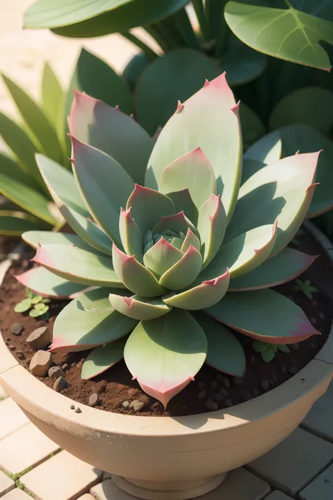 Succulents soil outdoors