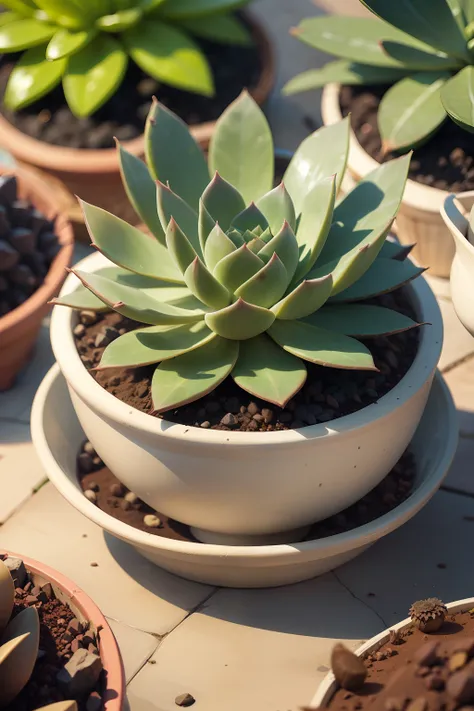 Succulents soil outdoors