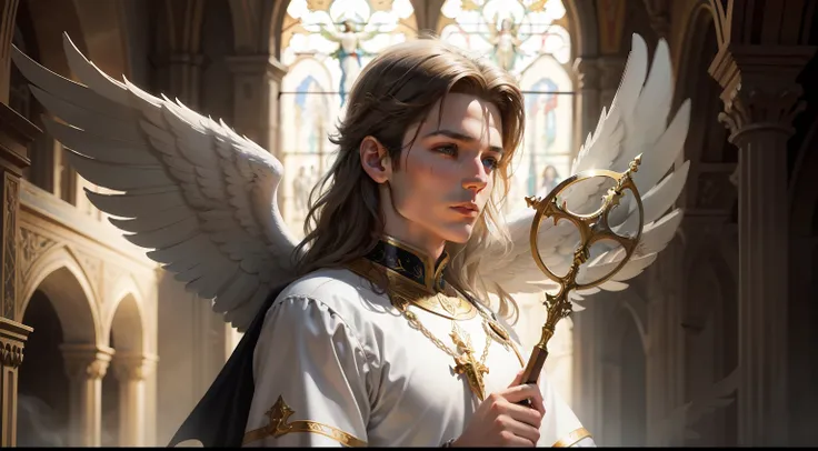 Create four painting-style images of St. Michael the Archangel.