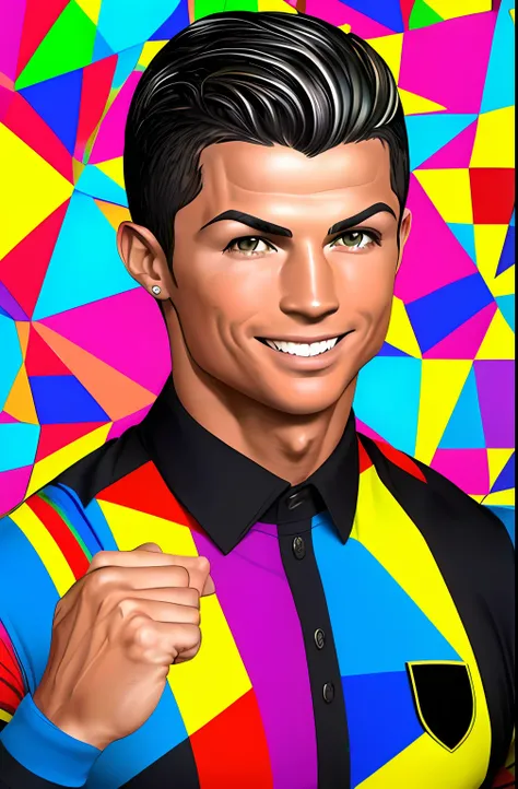 ( CRISTIANO RONALDO SMILE ,  Eduardo Kobra ,Romero Brito,The Filling Twins ,multidimensional geometric wall PORTRAIT, arte, Chibi,
Yang08k, lindo, Colouring,
Primary works, qualidade superior, melhor qualidade, Arte Oficial, Beautiful and Aesthetic, 512 K