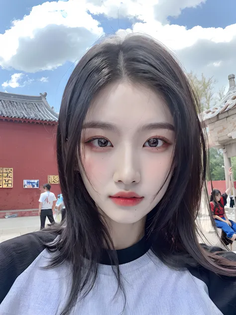 alafed asian woman，Long hair and gray shirt, 8k selfie photograph, xintong chen, wenfei ye, yanjun cheng, shaxi, Cai Xukun, xision wu, Realistic. Cheng Yi, inspired by Ma Yuanyu, kanliu666, Korean symmetrical face, chengyou liu, wenjun lin，style of anime