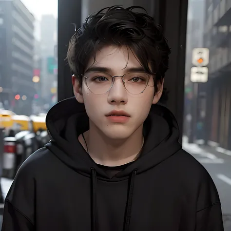 (masterpiece:1.2), (best quality:1.2), hyper realistic,highestres,absurdres,extremely detailed,volumetic,dramatic lighting,(frontal view),
20 year old boy,face,detailed eyes, black hoodie, black t-shirt