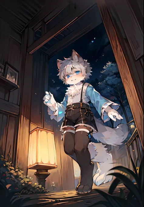 (ambiente dark:0.8),Masterpiece,High quality,abstract res,Digital painting(artwork of a), by Dagasi, Yupa,Kiyosan,(anthro,Fluffy fur,Character focus:1.1),anthro male cat,Short hair,Portrait , eyes with brightness, in a panoramic view, Character focus.(deta...