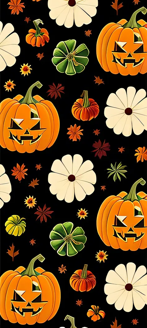 Black background with pumpkin and leaves on top, pumpkins, pumpkin patch, harvest fall vibrance, fall, harvest fall vibrance, halloween theme, pumpkin farm background, gourds, The subject, jack-o-lanterns, by Lena Alexander, author：Susan Heidi, fall season...