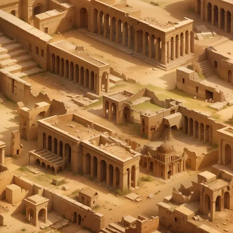 ancient city　Broken city　Ruins　kosmos　decadence　A desert　ruins