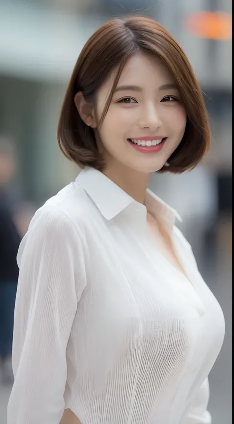 ((Best Quality, 8K, Masterpiece: 1.3)), Sharp Focus: 1.2, A Beautiful Woman with Perfect Figure: 1.4, Slim Abs: 1.2, (Layered Hairstyle,: 1.2)), (Wet White Button Long Shirt: 1.3), Rain: 1.3, Street: 1.2, Wet Body: 1.1, Highly Detailed Face and Skin Textur...