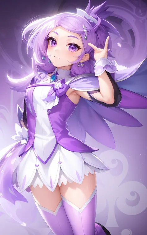 Cartoon image of a boy with a white and purple dress, Boy with short purple hair, Boy with purple boots, Wallpaper!, Prince of Amethyst, Official art, Prince in anime, mlp fanart, Official Character Art, official fan art, !!Full body portrait!!, Magical Bo...