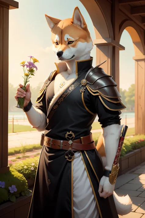 Shiba Inu，Shiba Inu in the style of the chivalry