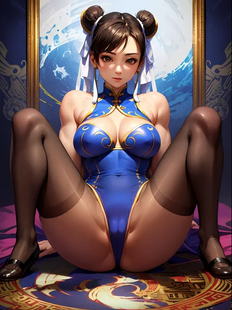 (top-quality: 1.3)、(​masterpiece: 1.3)、(The ultra-detailliert: 1.3)、(wall-paper, one girls)、([Diamonds: 1.3|The eye]:1.2)、(Chun-Li Style China Leotard:1.4)、Medium Hair、(straight haired:1.5)、(Beautiful Large Breasts:1.3)、Chinatown、ssmile、sexypose、(Brown pan...