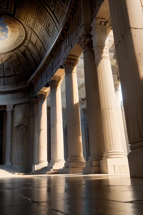 Greek Pantheon, scenecy, fundo desfocado (obra-prima) (8k high resolution) (melhor qualidade) (Ultra Definition) (Ultra realista)(Foto RAW) (Foto realista) (bright illumination)