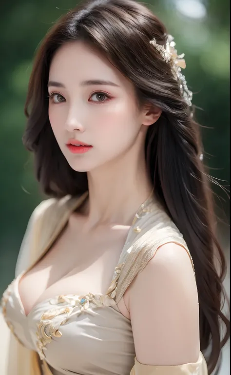 ((Best Quality, 8k, Masterpiece: 1.3)), Focus: 1.2, Perfect Body Beauty: 1.4, Buttocks: 1.2, ((Layered Haircut)), (Wet Clothes: 1.1), (Rain, Street:1.3), (Breasts: 1.2), (Hanfu: 1.2), Bare Shoulders, Bare Legs, Highly Detailed Face and Skin Texture, Fine E...