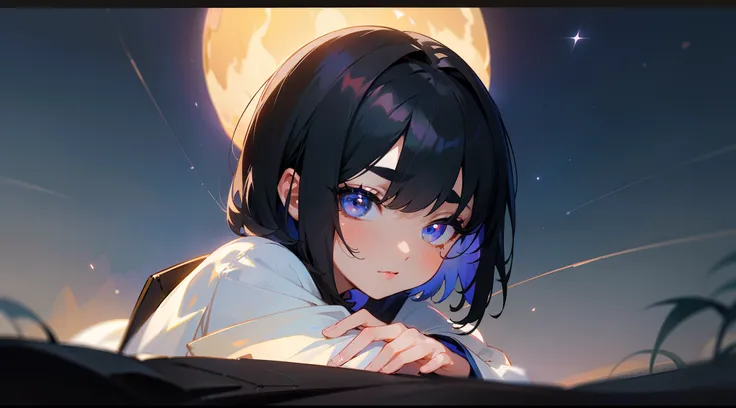 Original Characters、Volume Lighting、Best Shadows、Shallow depth of field、Portrait of an amazingly beautiful girl、Delicate beautiful attractive face with petite and seductive eyes、full bodyesbian、Summer Night Sky、skyrocket、Sharp Eyebrows、Girl in Japan yukata...