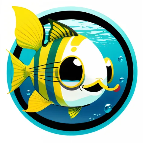 Cartoon fish cult monocle