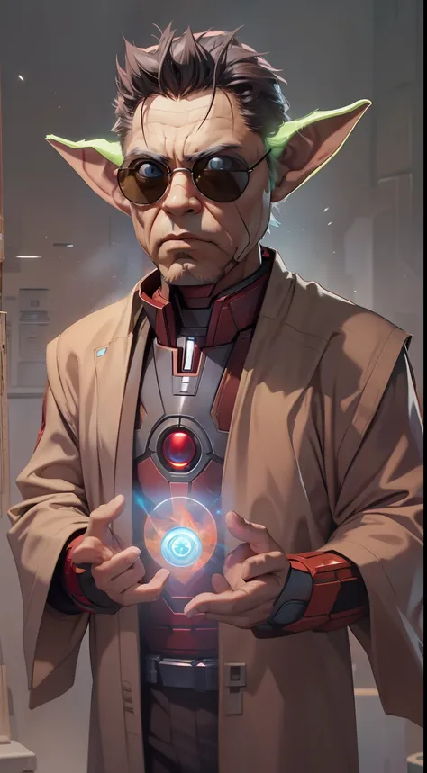 Yoda fusion Tony Stark, the wise Jedi Master with the intelligence and ingenuity of Iron Man.