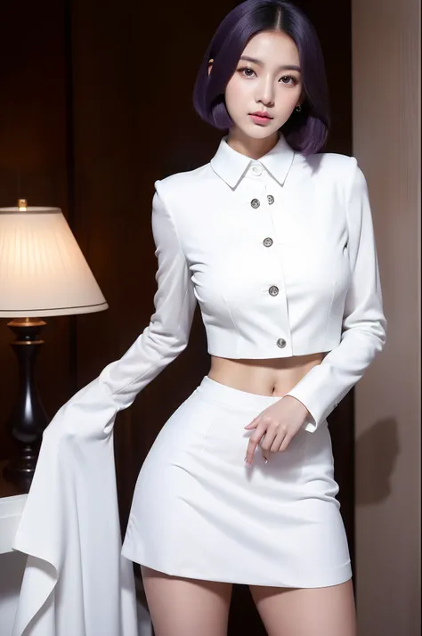 arafed asian woman in a white shirt and black skirt posing for a picture, jaeyeon nam, gorgeous young korean woman, beautiful south korean woman, korean girl, beautiful young korean woman, korean woman, heonhwa choe, korean womens fashion model, smooth whi...