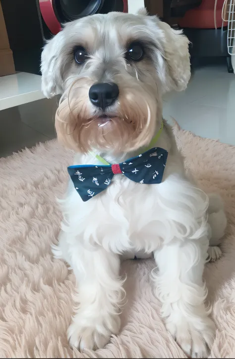 Schnauzer, um cachorro muito bonito, pelos macios, sentado, Schnauzer