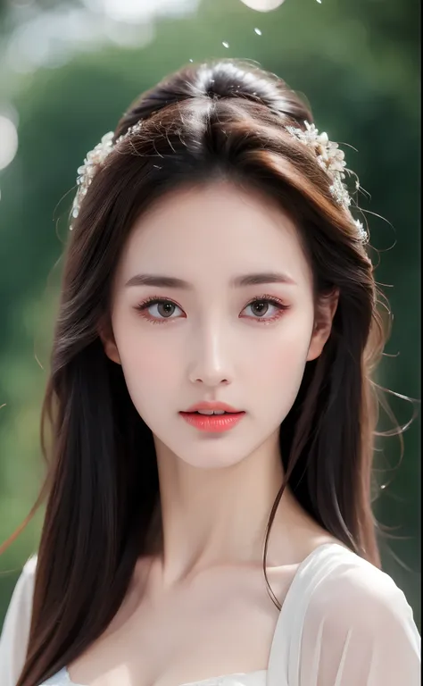 ((Best Quality, 8k, Masterpiece: 1.3)), Focus: 1.2, Perfect Body Beauty: 1.4, Buttocks: 1.2, ((Layered Haircut)), (Wet Clothes: 1.1), (Rain, Street:1.3), (Breasts: 1.2), (Hanfu: 1.2), Bare Shoulders, Bare Legs, Highly Detailed Face and Skin Texture, Fine E...